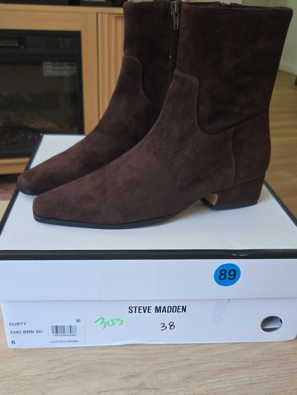 Steve Madden Brown Suede Mid-Calf Ankle Boots